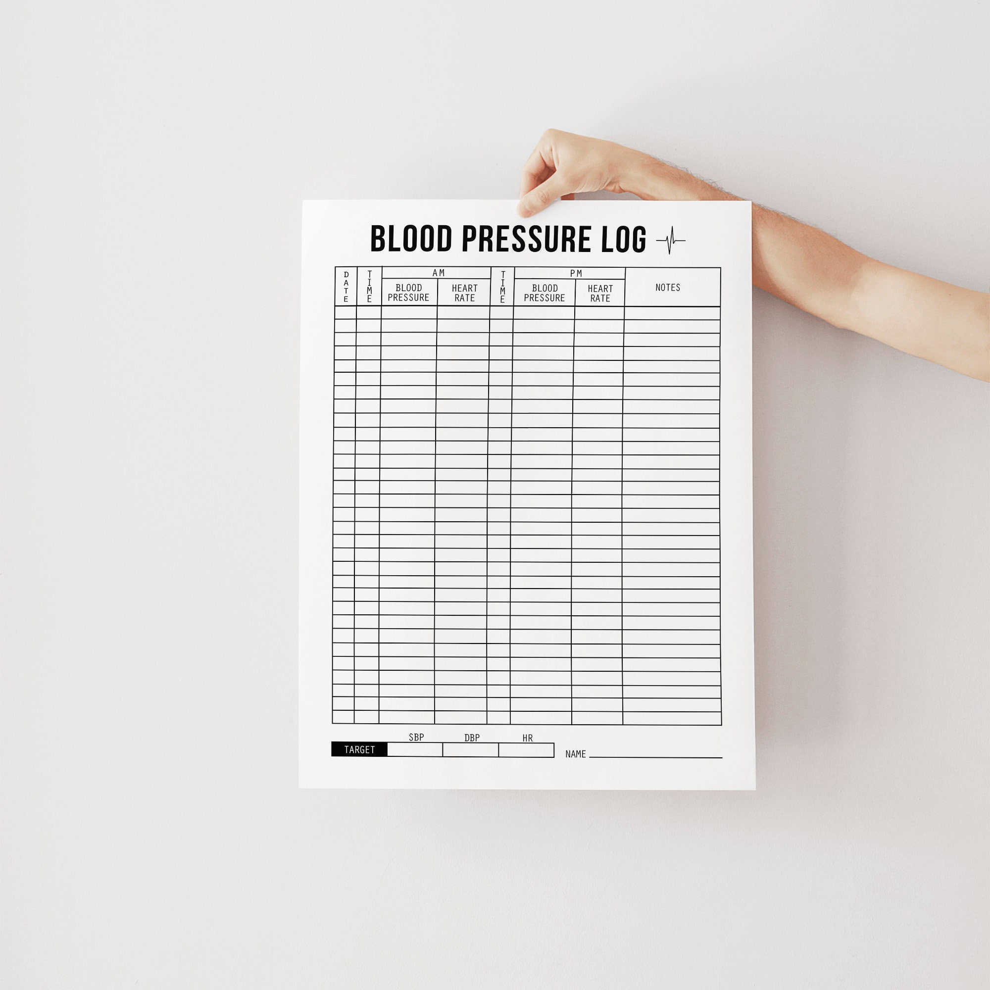 Daily Blood Pressure Chart Printable Blood Pressure Tracker - Etsy UK