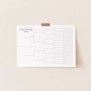Leeres Stammbaum Diagramm, leeres Diagramm zur Familiengeschichte, Größe US Letter & A4, PDF und JPG