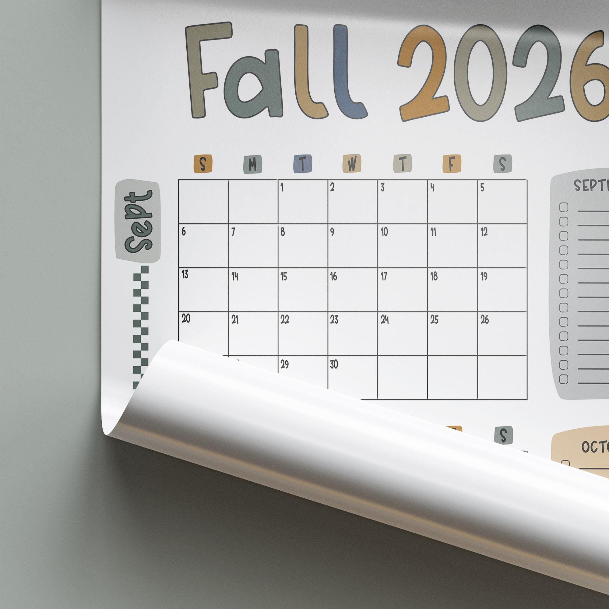 2026 Fall Wall Calendar: Large 3-month Planner With Bucket List ...