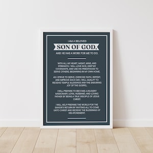 LDS Young Men&#39;s Theme Poster, Aaronic Priesthood Quorum Theme, Latter-Day Saint Youth Printable, pdf & jpg files, 6 Sizes, Digital Download
