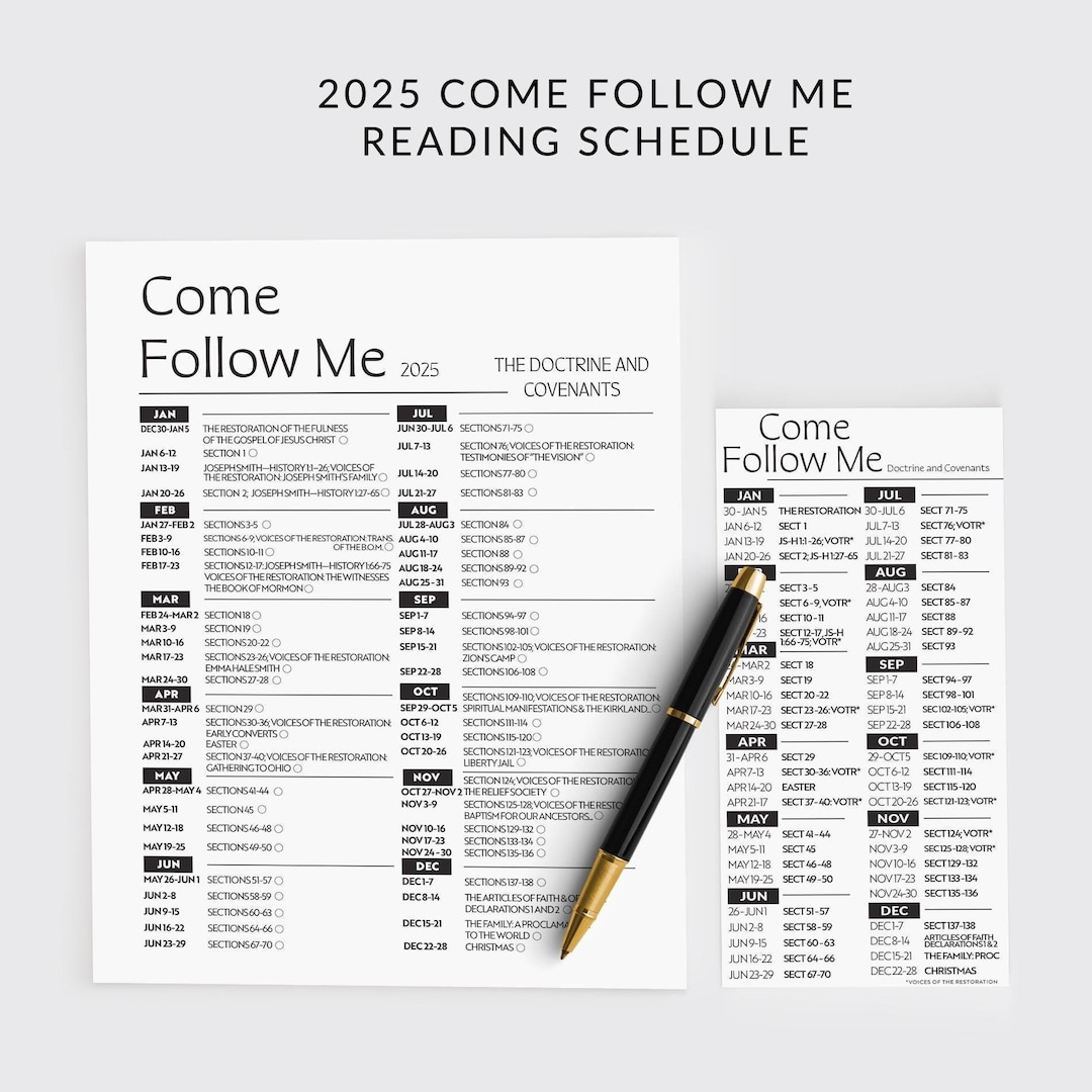 2025 Come Follow Me Reading Schedule Printable, Doctrine and Covenants Lds Come Follow Me Devotional 2025