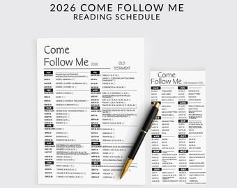 2026 Come Follow Me Reading Schedule: Old Testament Weekly Tracker Bookmark Printable, LDS Scripture Study Reading Chart (PDF Download)