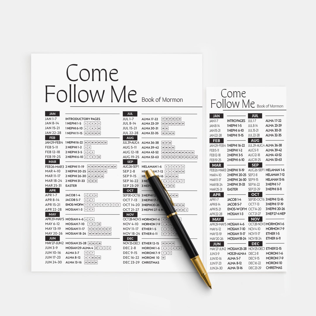2024 Come Follow Me Reading Schedule, Printable Book of Mormon Reading