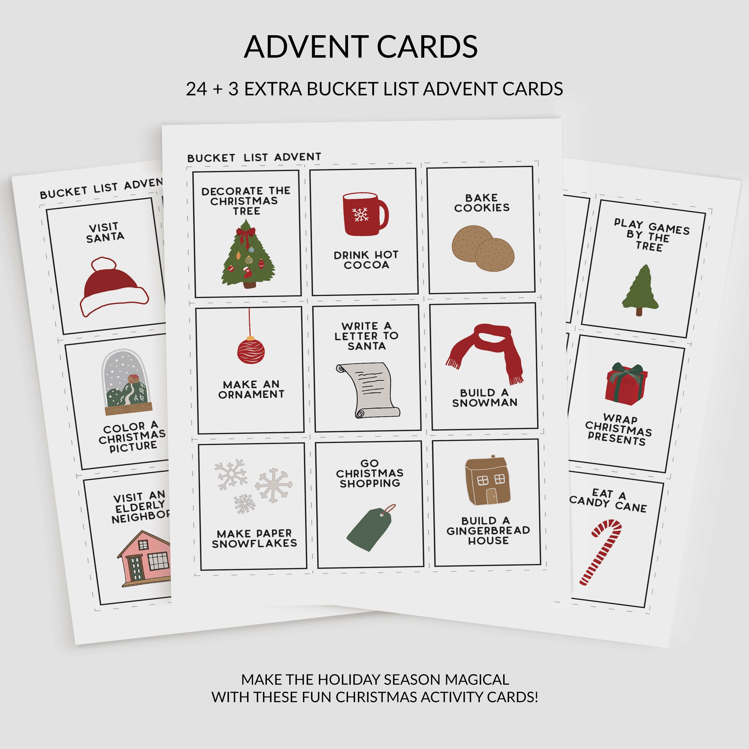 Printable Kids Advent Cards With Christmas Activities - Etsy