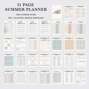 Kinder Sommer Planer 2026: Aktivitäten, Haushaltstabellen, Ziele (PDF Digital Download) Bild 6