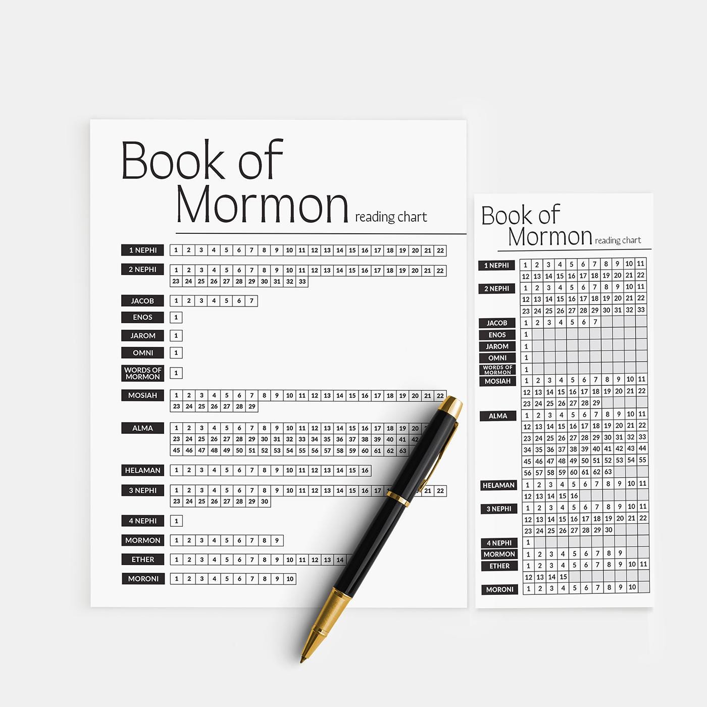 Book of Mormon Reading Tracker: LDS Scripture Study Reading Chart and ...