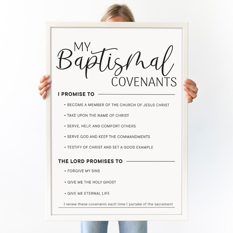 Printable Baptismal Covenants Poster: LDS Baptism Promises Wall Art ...