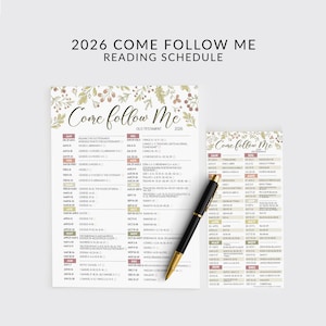 2026年「わたしに従ってきなさい」聖書読書スケジュール：旧約聖書学習トラッカー＆ブックマーク（印刷可能）、LDS聖書学習プランナー（PDF、デジタルダウンロード）