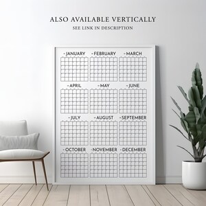 Large 2024 Horizontal Wall Calendar, Huge 2024 Wall Calendar, Year at a ...