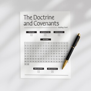 Doctrine and Covenants Reading Tracker: LDS Scripture Study Chapter Checkoff  (PDF, US Letter, Digital Download)