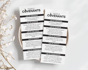LDS Temple Covenants Bookmark: Latter-Day Saint Printable, Law of Obedience Sacrifice Gospel Chastity & Consecration Reminder (Download)
