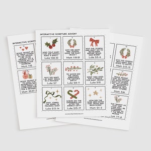 Printable Scripture Advent Cards, 24 Scripture Cards With Bible Verses ...