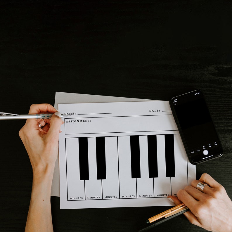 Weekly Piano Practice Chart Printable: Student Assignment Log ...