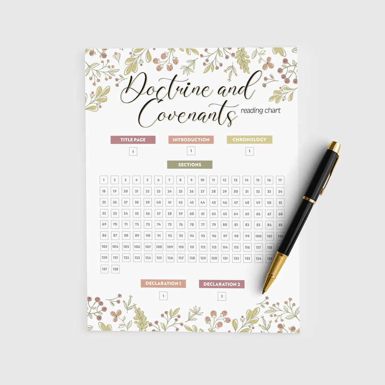 Doctrine and Covenants Reading Tracker: LDS Scripture Study Chapter ...