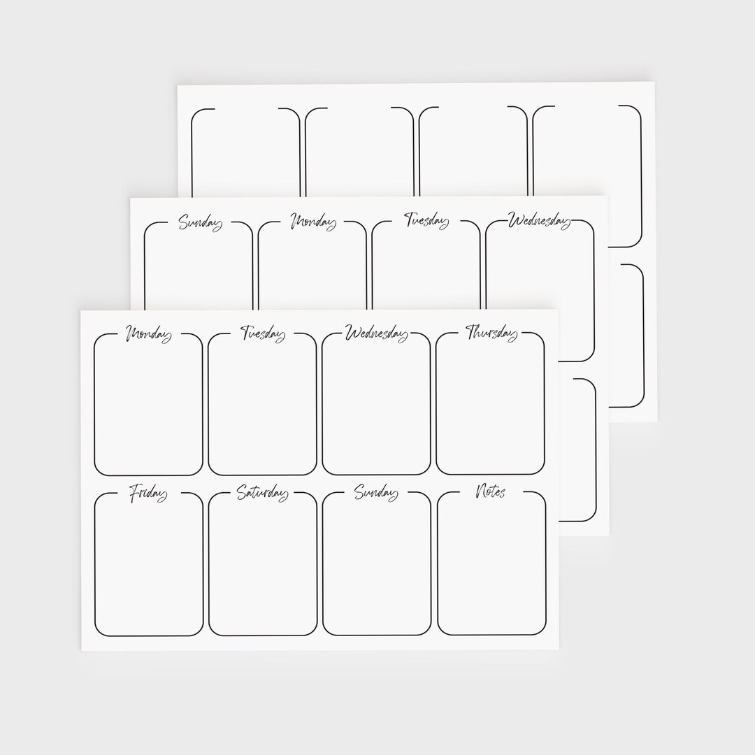 Minimal Weekly Calendar Printable Sunday Start Planner - Etsy