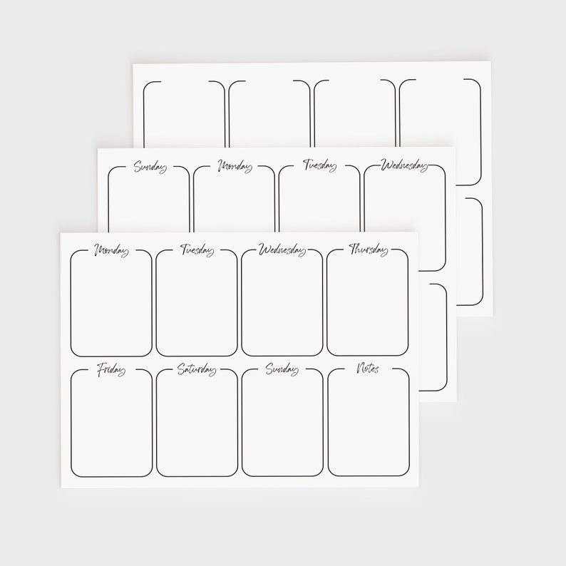 Minimal Weekly Calendar Printable Sunday Start Planner - Etsy