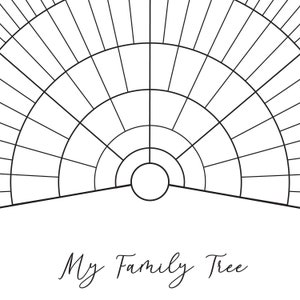 Blank Genealogy Fan Chart 7 Generation Family Tree Template - Etsy