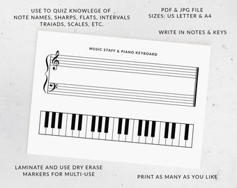 Piano Note Chart With Sharps And Flats