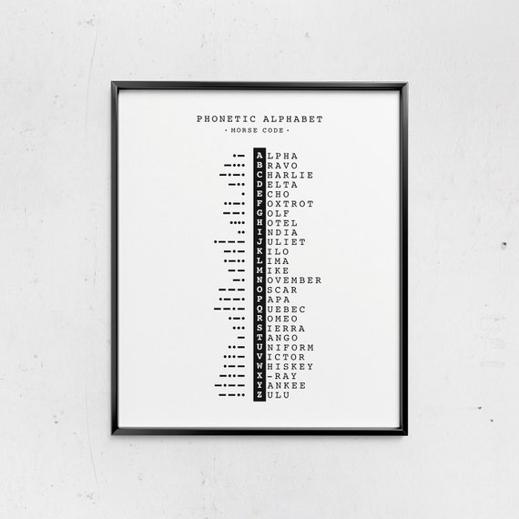Phonetic Alphabet & Morse Code Wall Art Print - 8x10 Inch NATO Military Spelling Chart