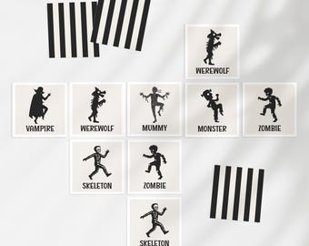 Halloween Memory Game: Printable Matching Cards for Kids, 12 Matching Pairs, October Party Game, Classroom Activity (PDF, Digital Download)