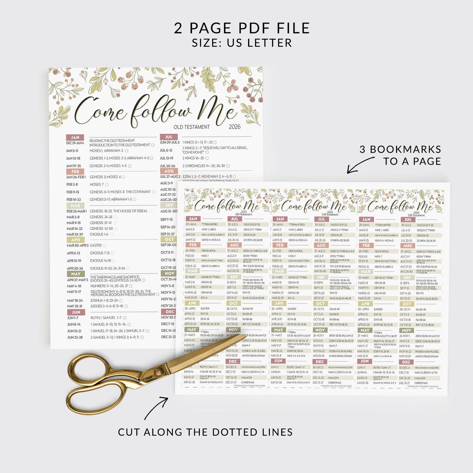 2026 Come Follow Me Reading Schedule: Old Testament Study Tracker ...