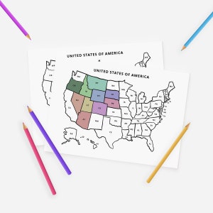 Printable USA Map, US States With Abbreviations, United States Map ...