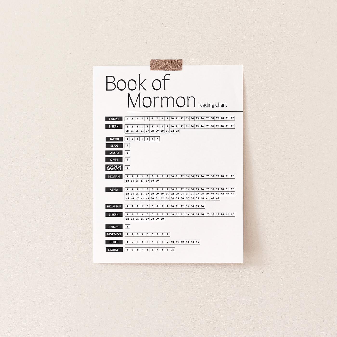 Book of Mormon Reading Tracker: LDS Scripture Study Reading Chart and ...