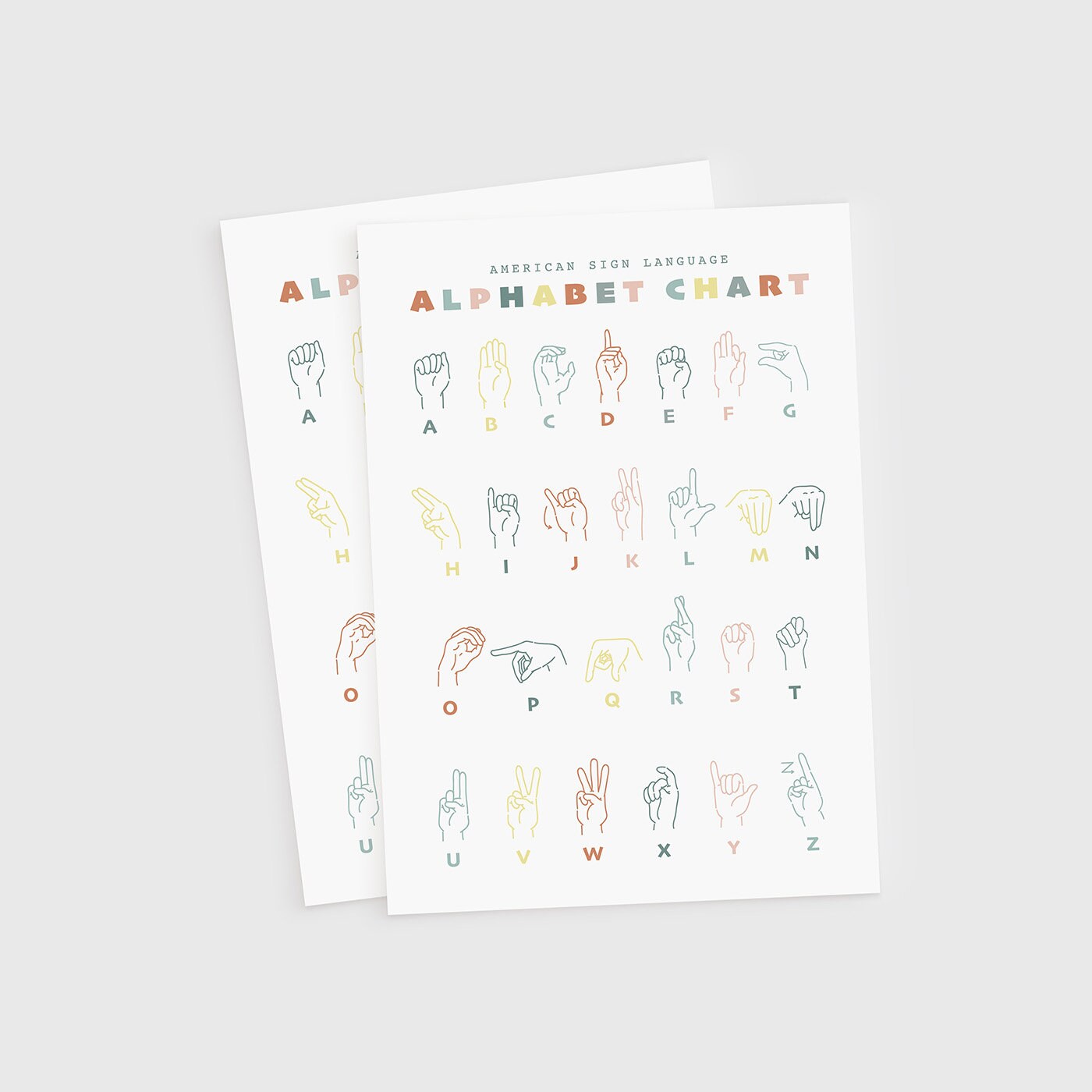 American Sign Language Poster: Colorful ASL Alphabet Printable, Sign ...