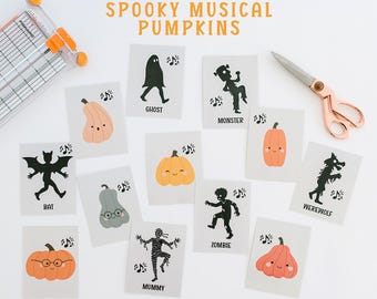 Spooky Musical Pumpkins: Printable Halloween Party Game for Kids, A Twist on Musical Chairs, Halloween Classroom Activity (PDF Download)