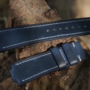Correa de reloj de piel de becerro azul personalizada Oris Aquis