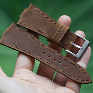 Vintage Braun Leder Uhrenarmband für Tissot PRX Uhr 35mm, 40mm Chonograph 42mm