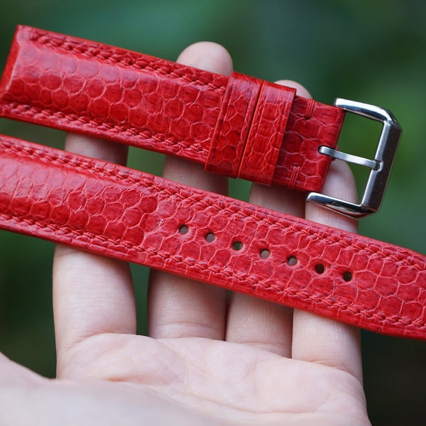 Red Sea Snake Leather Watch Strap 15mm 16mm 17mm 18mm 19mm 20mm 21mm 22mm 24mm 26mm