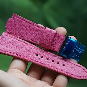 Pink Texture Leather For Tissot PRX Watch 35mm, 40mm, Chronograph 42mm - Oris Aquis Watch 39mm, 41.5mm, 43mm, 43.5mm, 45.5mm, 46mm