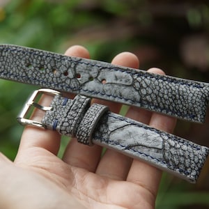 Grey Ostrich Leather Watch Straps, Unique Leather Watch Strap, Watch Bands