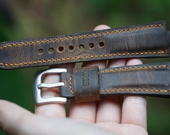 Oris Aquis Strap 39.5mm, 41.5mm, 43.5mm, 45.5mm, 43mm, 46mm - Brown Full Grain Leather Watch Strap