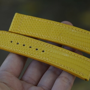 Yellow Lizard Leather Watch Strap For Omega Watch 18mm 19mm 20mm 21mm 22mm 23mm 15mm 17mm