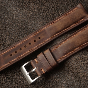 Vintage Brown Leather Watch Strap 15mm 16mm 17mm 18mm 19mm 20mm 21mm 22mm 23mm 24mm 25mm 26mm