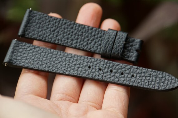 Black calfskin watch strap deals