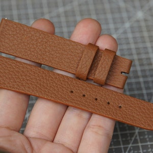 Minimalist Gold Calfskin Togo Leather Watch Strap. Soft Calfskin Leather Watch Band 15mm 16mm 17mm 18mm 19mm 20mm 21mm 2mm