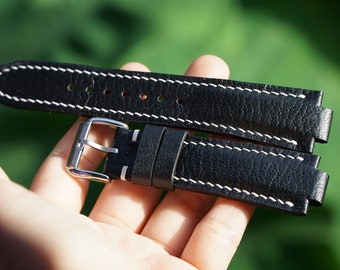 Uhrenarmband aus schwarzem Ziegenleder für Oris Aquis 39.5mm 41.5mm 43mm 43.5mm 45.5mm 46mm