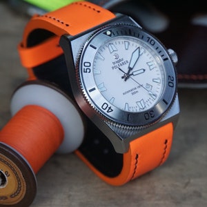 Correa de reloj de cuero suave naranja personalizada