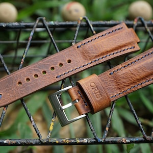 Cognac Italian Leather Watch Strap For Oris Aquis Watch TT1, Wiliams F1, Aquis 39.5mm 41.5mm 43.5mm 45.5mm 43mm 46mm