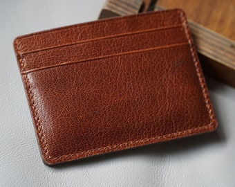 Handmade Minimalist Vintage Goat Leather Card Holder