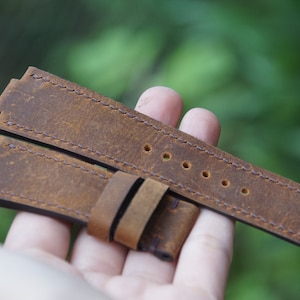 Oris Watch Strap - Brown Distressed Leather Watch Strap