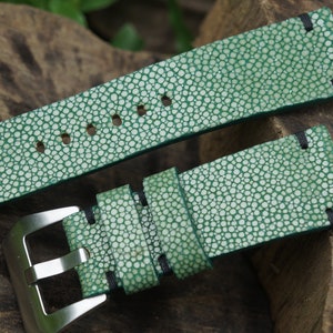 Custom Green Stingray Leather Watch Strap