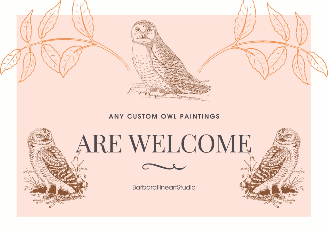 Cute owl painting Woodland owl decor Nursery owl print Baby Etsy