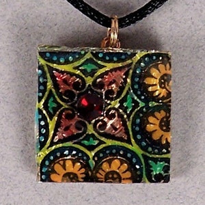 SQUARE GLASS PENDANT 2 by Sandi Obertin