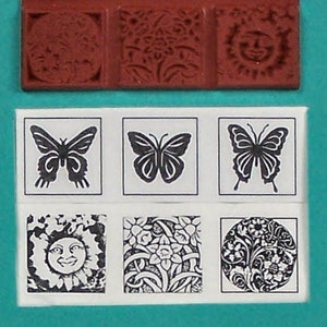 BUTTERFLY, FLORAL, INCHES rote Stempel, 1 "X 1", Schmuck, Ton, Pmc, Papier & Stoff Stanzen von Sandi Obertin Designs Set 20