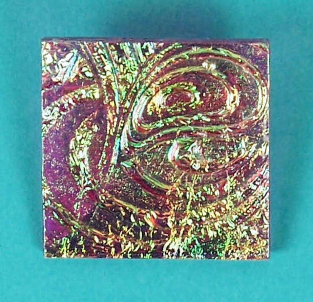 ART PIN GLASS Shifting Reflective Colors Eyecatching Etsy