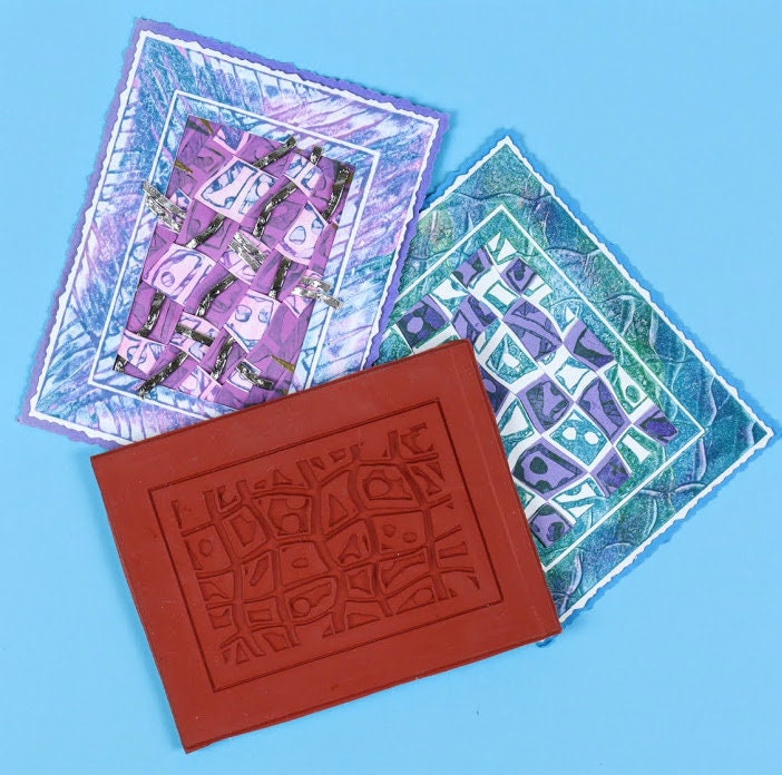 RUBBER WEAVING STAMP Deep Etched Red Rubber Journals Etsy